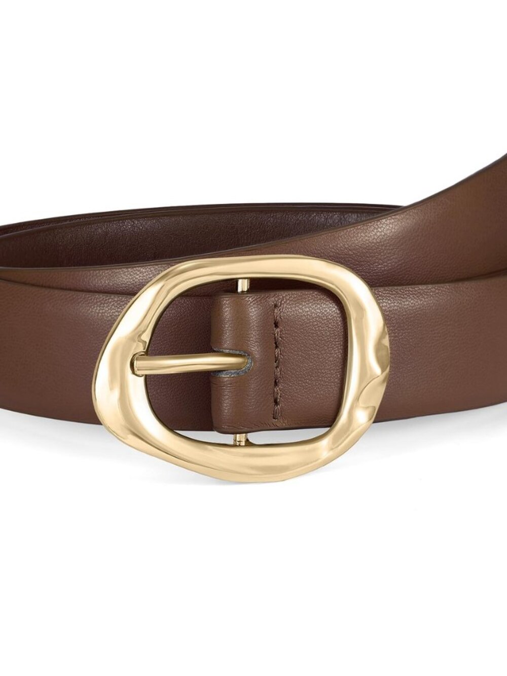 Leather Belt for Women Casual Waist Belt with Gold Buckle Fashion Ladies Belt